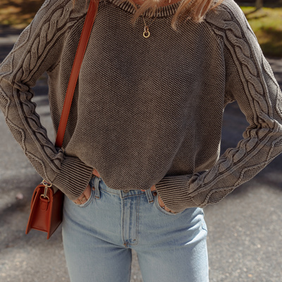 Aria Knit Sleeve Casual Sweater