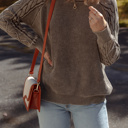  Aria Knit Sleeve Casual Sweater