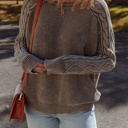  Aria Knit Sleeve Casual Sweater