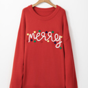 Fiery Red 2X Aria Merry Graphic Christmas Sweater