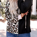 Leopard XXL Aria Patchwork Hooded Sweatshirt