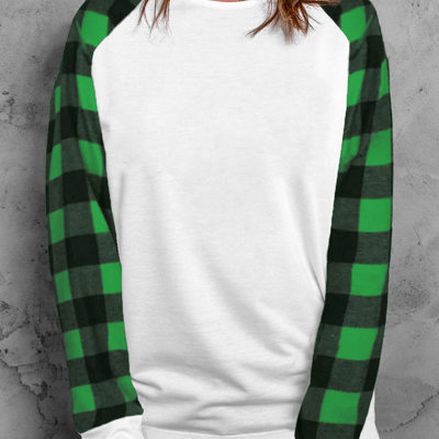 Aria Plaid Long Sleeve Sweatshirt