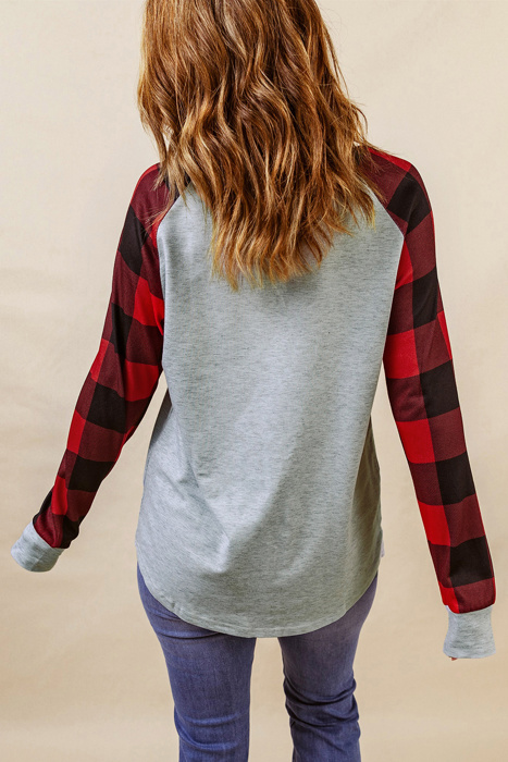 Aria Plaid Long Sleeve Sweatshirt