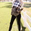  Aria Plaid Patchwork Cowl Sweatshirt