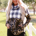  Aria Plaid Patchwork Cowl Sweatshirt