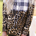 Leopard XXL Aria Plaid Patchwork Cowl Sweatshirt