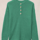 Green-2 Small Aria Pullover Drop Shoulder Sweater