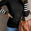  Aria Sleeve Plain Knit Sweater