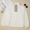  Aria Striped Collar Baggy Sweatshirt