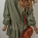  Ariana Puff Sleeve Buttoned Tiered Dress