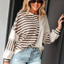  Ariana Stripe Stitched Oversized Sweatshirt