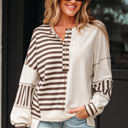  Ariana Stripe Stitched Oversized Sweatshirt
