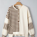  Ariana Stripe Stitched Oversized Sweatshirt