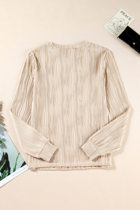 Ariana Texture Drop Shoulder Long Sleeve Top