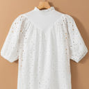  Arielle Embroidered Hollow-out Puff Sleeve Blouse