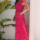  Arisbeth Stripe Flutter Sleeve Maxi Dress