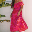  Arisbeth Stripe Flutter Sleeve Maxi Dress