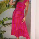  Arisbeth Stripe Flutter Sleeve Maxi Dress