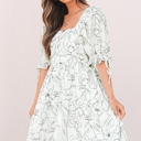  Ariya Floral Shirred Back Puff Sleeve Dress