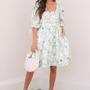  Ariya Floral Shirred Back Puff Sleeve Dress