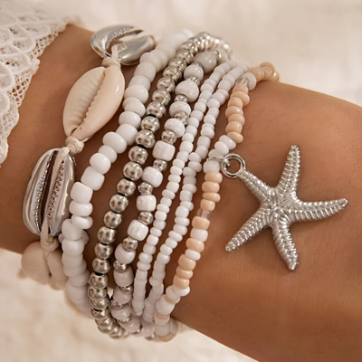Ariya Seashell Beaded Bracelet Set