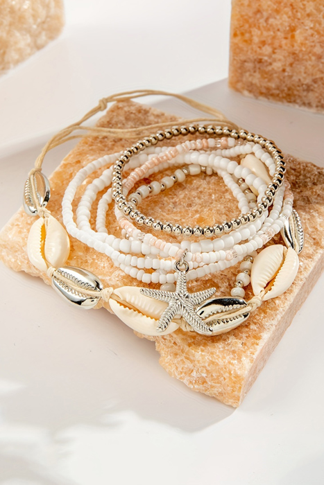 Ariya Seashell Beaded Bracelet Set