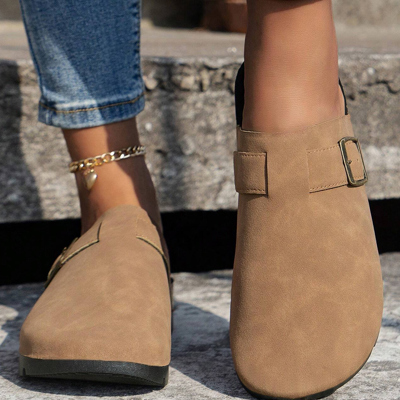 Ariyah Suede Buckle Detail Slippers