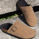  Ariyah Suede Buckle Detail Slippers