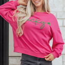  Armani Clover Embroidered Loose Pullover