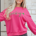  Armani Clover Embroidered Loose Pullover