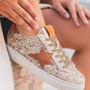  Armani Sequined Lace Up Sneakers