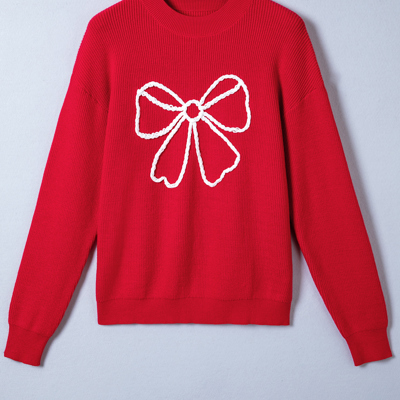 Arya Embroidered Graphic Ribbed Sweater