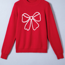 Fiery Red Medium Arya Embroidered Graphic Ribbed Sweater