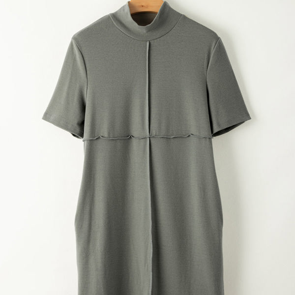 Asha High Neck Cross Seam T-shirt Dress