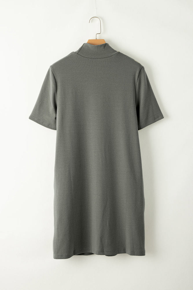 Asha High Neck Cross Seam T-shirt Dress