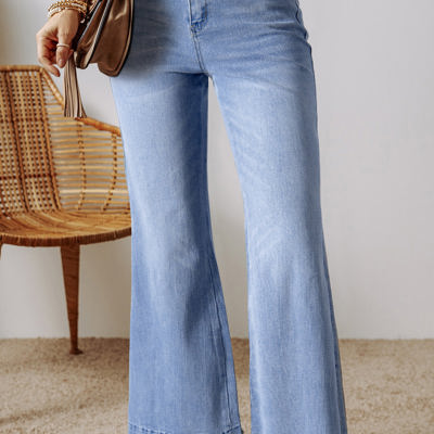 Ashleigh Acid Wash High Waist Flared Jeans