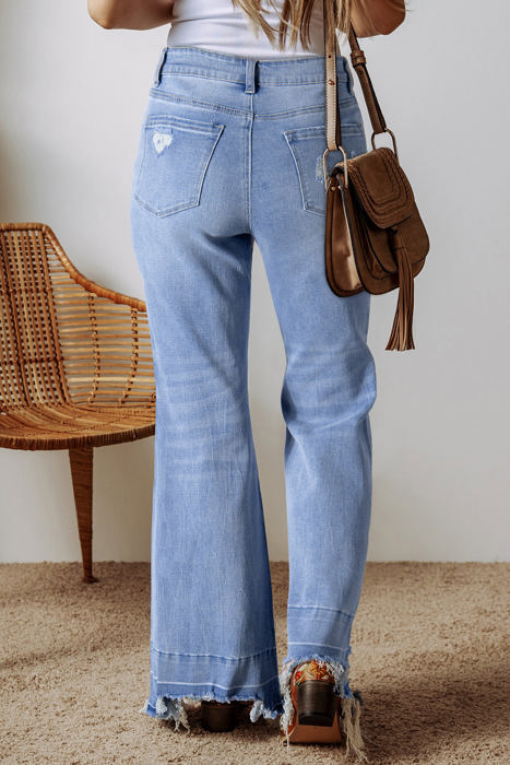 Ashleigh Acid Wash High Waist Flared Jeans