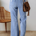  Ashleigh Acid Wash High Waist Flared Jeans