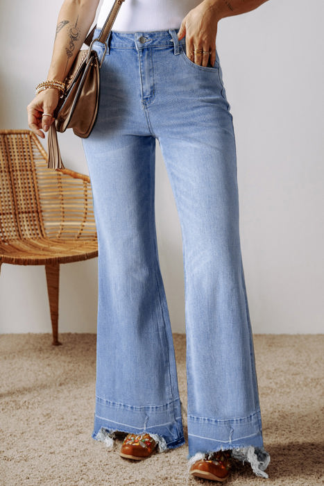 Ashleigh Acid Wash High Waist Flared Jeans