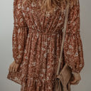  Ashley Boho Floral Puff Sleeve Mini Dress