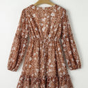  Ashley Boho Floral Puff Sleeve Mini Dress