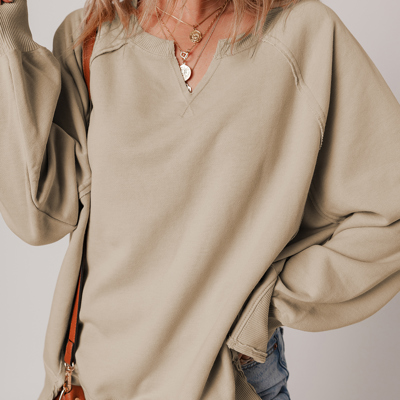 Ashley Sleeve Side Slit Sweatshirt