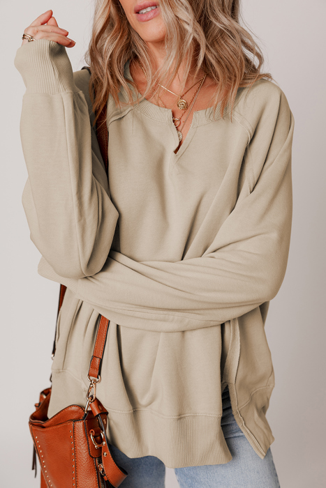 Ashley Sleeve Side Slit Sweatshirt