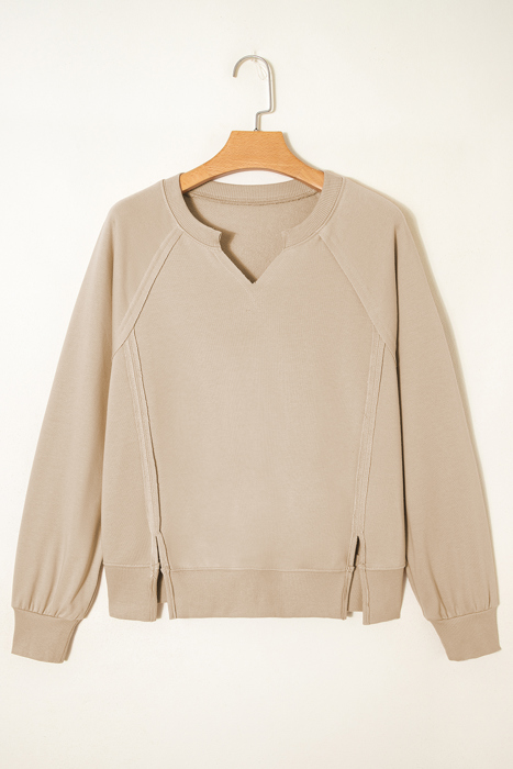 Ashley Sleeve Side Slit Sweatshirt