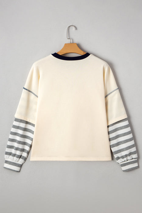 Ashley Striped Long Sleeve Two-in-one Top