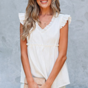  Ashley Trim Flutter Flowy Top