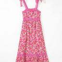 Rose XL Ashlyn Floral Lace Tied Strap Empire Waist Maxi Dress