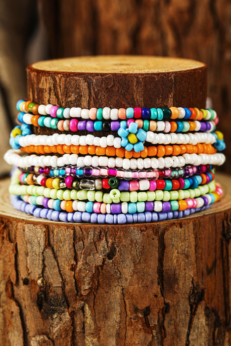 Ashlyn Layered Beaded anklet Set
