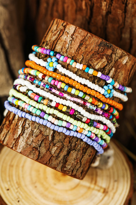 Ashlyn Layered Beaded anklet Set