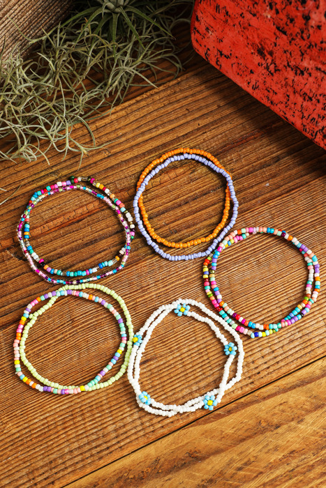 Ashlyn Layered Beaded anklet Set
